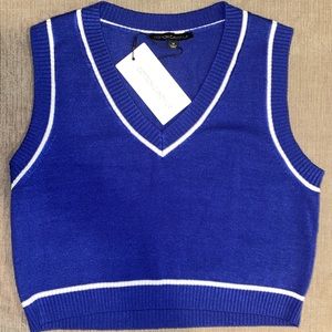 cobalt upper east envy cropped sweater vest